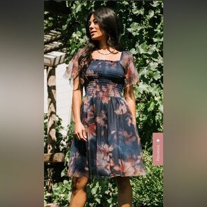 Baltic Born Size M - Tivoli Tulle Dark Blue Floral NEW WITH TAGS